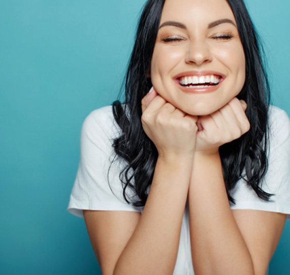 Lady smiles radiantly