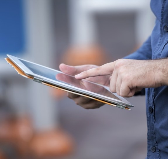 Person using a tablet