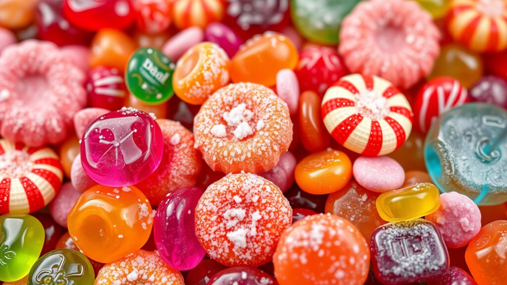 Closeup of a pile of hard candies